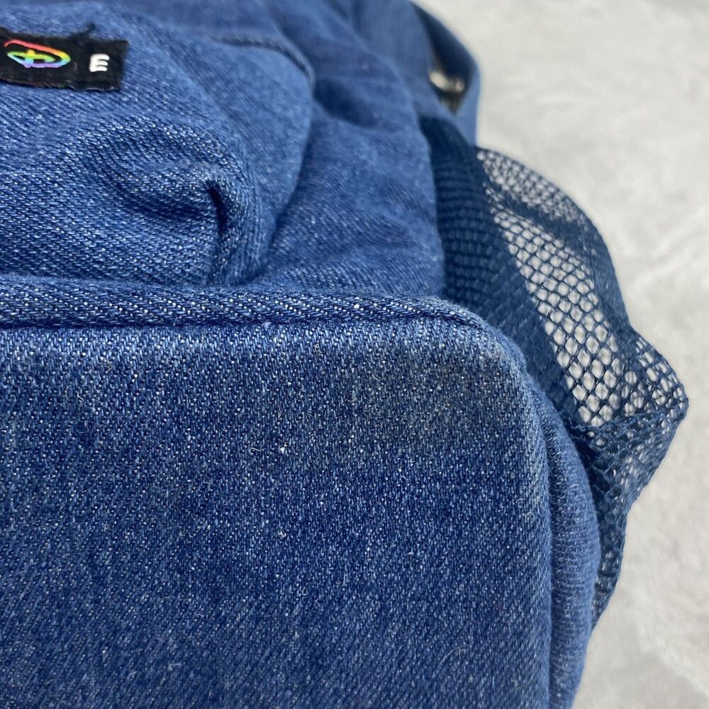 Disney World Pride Collection Denim Mickey Mouse Backpack Rainbow Blue - Picture 6 of 10